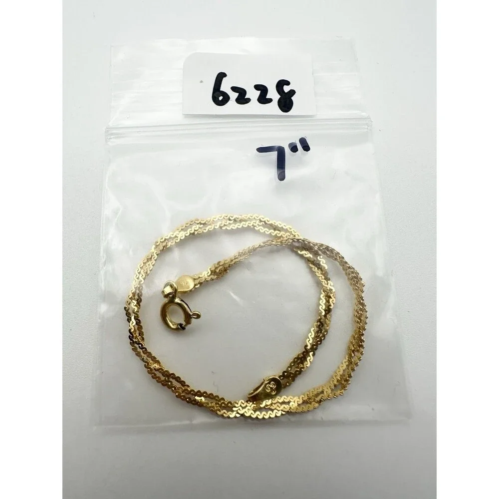Sterling Silver & Gold Vermeil 3 strand Braided Serpentine Bracelet 7” Italy